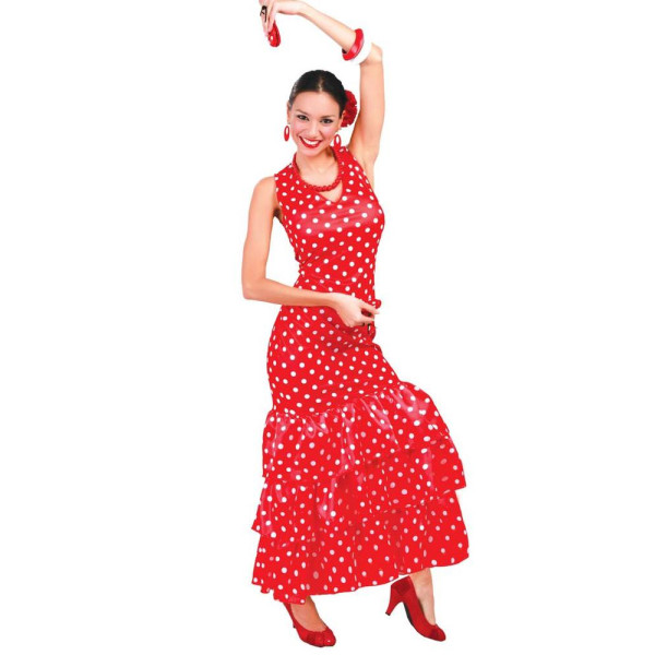 Disfraz de Flamenca de color Rojo para Adulto