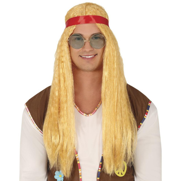 Peluca de Hippie con Cinta para Adulto