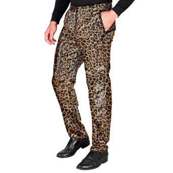 Pantalón de Leopardo con Lentejuelas para Adulto