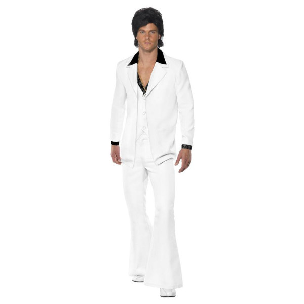 Disfraz de Disco de los años 70´s de color Blanco para Adulto