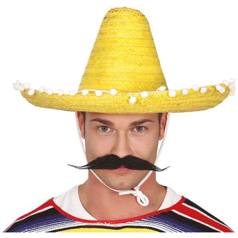 Sombrero de Mexicano de 45 Centímetros de color Amarillo para Adulto