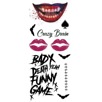 Tatuaje de Joker Mr. Smile de 30 x 14 Centímetros