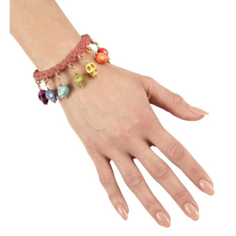 Pulsera de Cuerda con Calaveras para Adulto