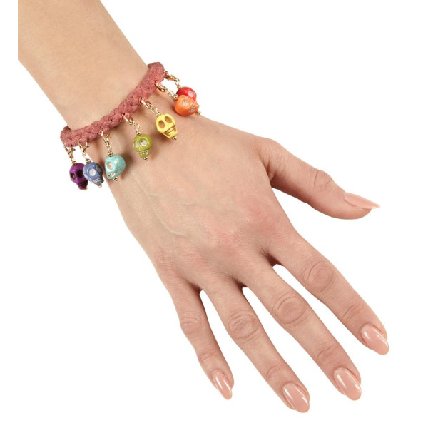 Pulsera de Cuerda con Calaveras para Adulto