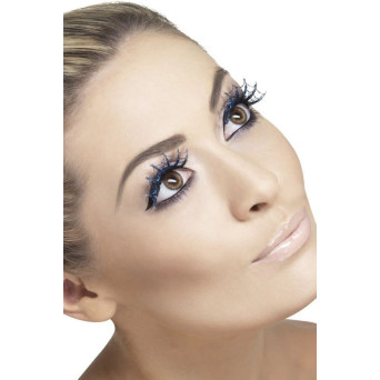 Pestañas de Telaraña de color Azul con Brillantina para Adulto