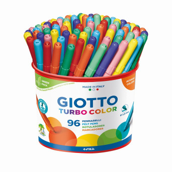 Rotulador 96 Unidades con Punta Resistente en 12 Colores Marca Giotto