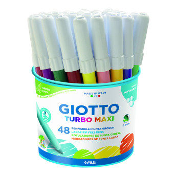 Rotulador 48 Unidades con Punta Resistente en 12 Colores Marca Giotto
