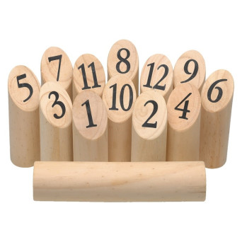 Juego de Bolos de Madera con Números