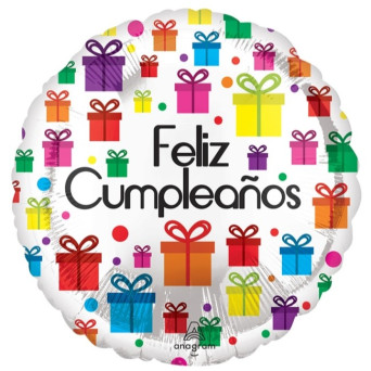 Globo Foil de Feliz Cumpleaños Regalitos de 45 Centímetros