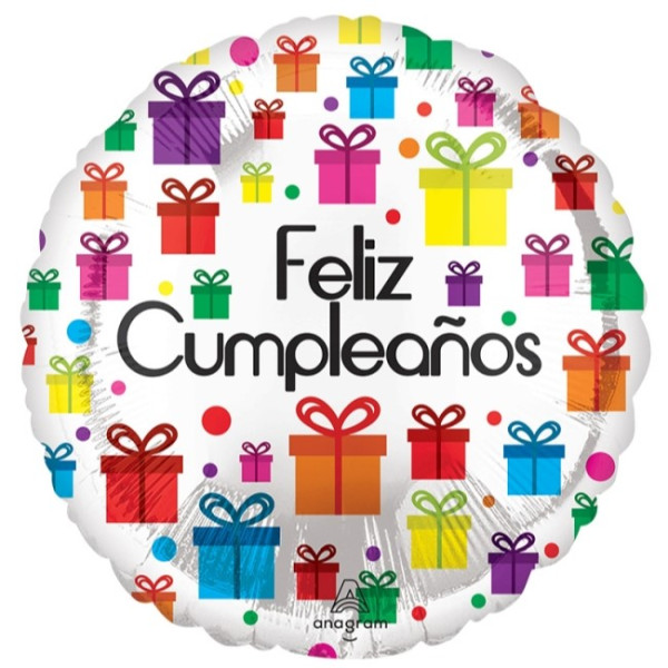 Globo Foil de Feliz Cumpleaños Regalitos de 45 Centímetros
