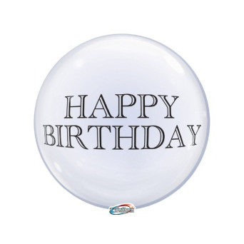 Globo Bubble T-Balloon de Burbuja Happy Birthday Transparente de 33 Centímetros