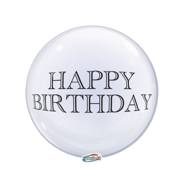 Globo Bubble T-Balloon de Burbuja Happy Birthday Transparente de 33 Centímetros