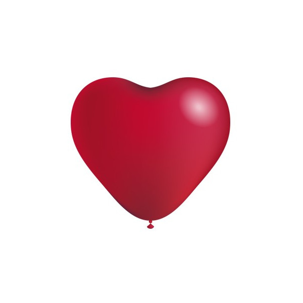 Globo Látex de Corazón 100 Unidades R10 de 25 Centímetros acabado Mate 100% Biodegradable de Balloonia