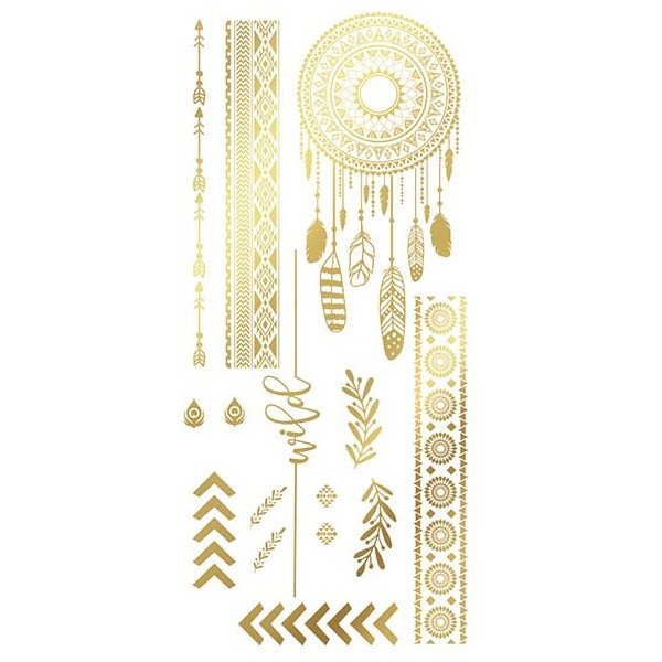 Tatuaje de Hippie de color Oro