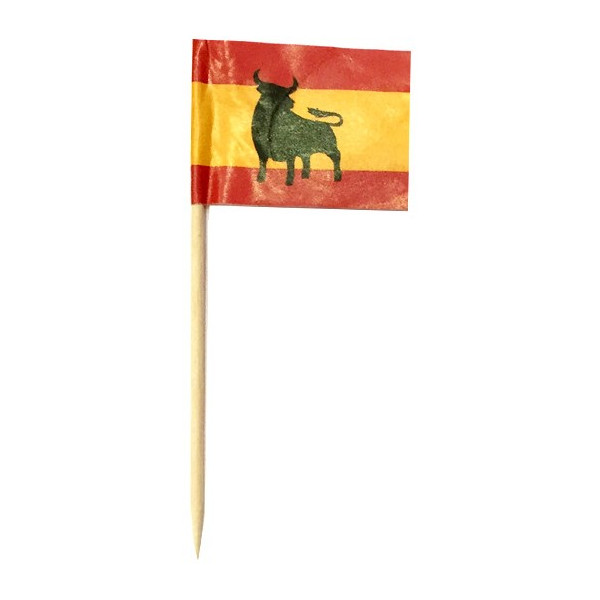 Palillo de Tapas Bandera de España con Toro 200 Unidades