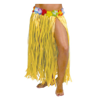 Falda Hawaiana de 75 Centímetros de color Amarillo para Adulto