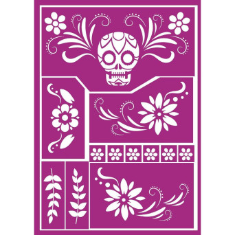 Plantilla de Catrina de 14 x 20 Centímetros para Maquillaje