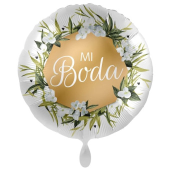 Globo Foil de Mi Boda Flores de 43 Centímetros