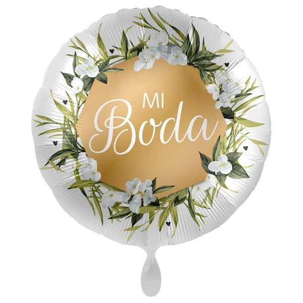 Globo Foil de Mi Boda Flores de 43 Centímetros