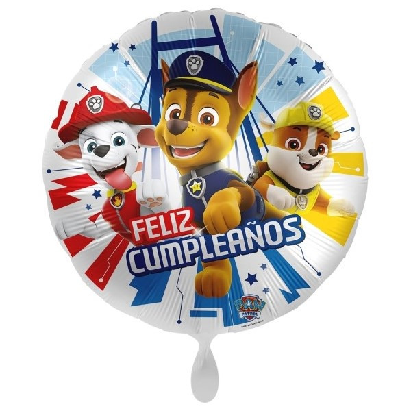 Globo Foil de Feliz Cumpleaños Patrulla Canina de 43 Centímetros 