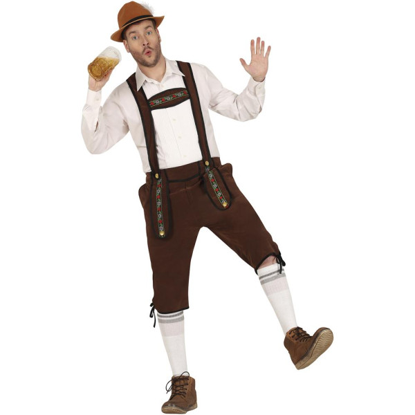 Disfraz de Bávaro de Oktoberfest de color Marrón para Adulto