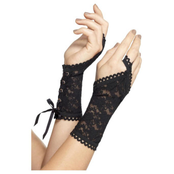 Guantes de Encaje de color Negro para Adulto
