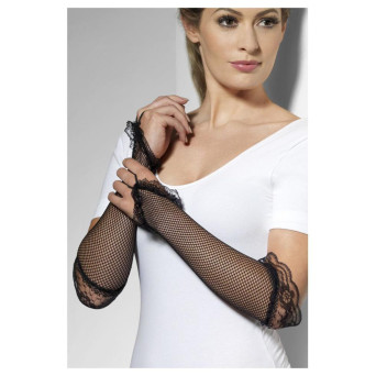 Guantes de Malla sin Dedos de Color Negro para Adulto