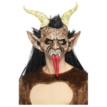 Máscara de Demonio de Navidad Krampus para Adulto