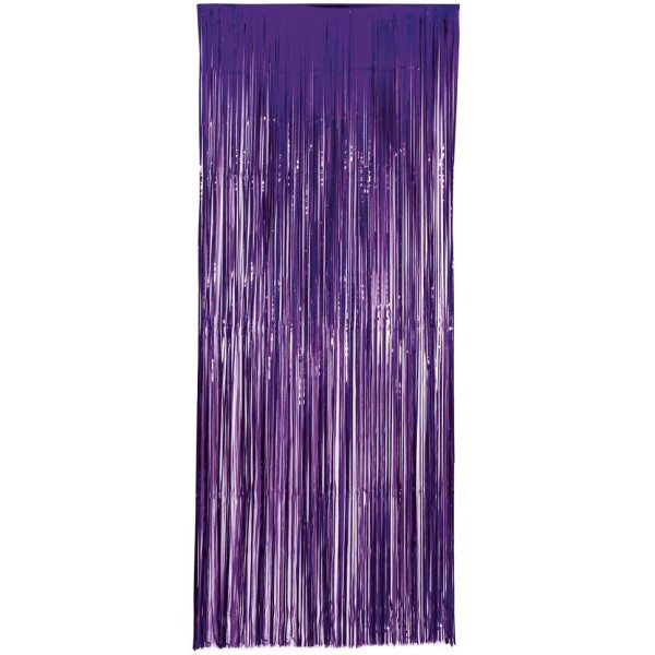 Cortina de Flecos de color Morado Metalizado de 100 x 240 Centímetros