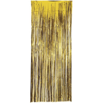 Cortina de Flecos de color Oro Metalizado de 100 x 240 Centímetros