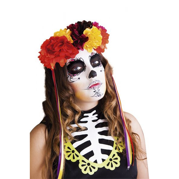 Diadema de Catrina Deluxe del Día de los Muertos Mexicano