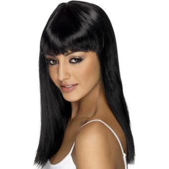Peluca Negra de Glamourama para Adulto