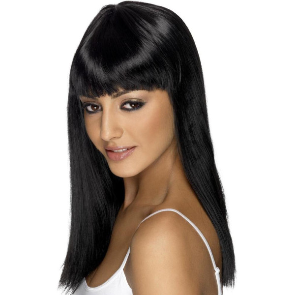 Peluca Negra de Glamourama para Adulto