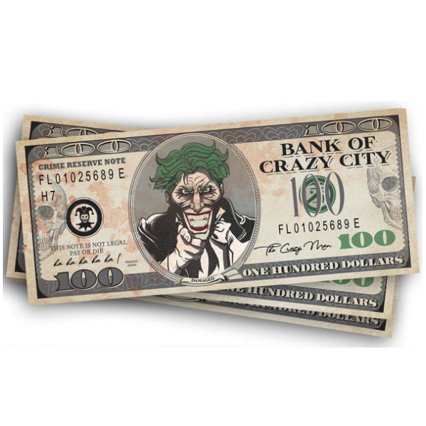 Billetes de Joker Mr Smile de 6 x 15 Centímetros
