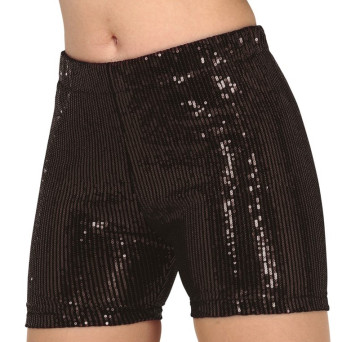 Pantalón Corto de Lentejuelas de color Negro para Adulto