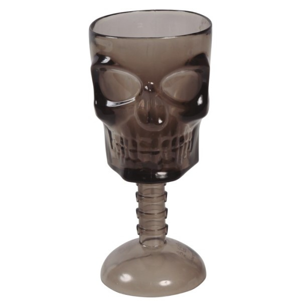 Copa de Calavera de 19 Centímetros de color Negro Transparente