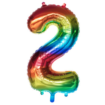Globo Numero 2 de 86 Centímetros Rainbow