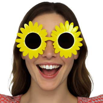 Gafas de Margarita de color Amarillo para Adulto
