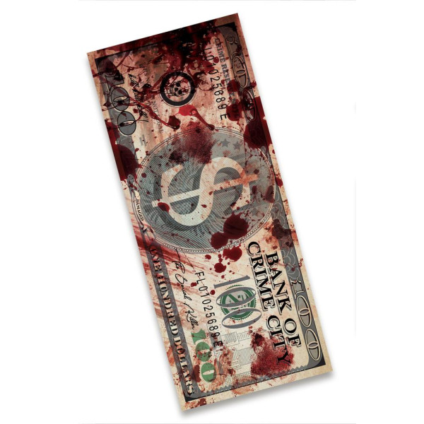 Billete Ensangrentado 75 Unidades de 6 x 15 Centímetros