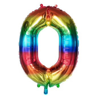 Globo Numero 0 de 86 Centímetros Rainbow