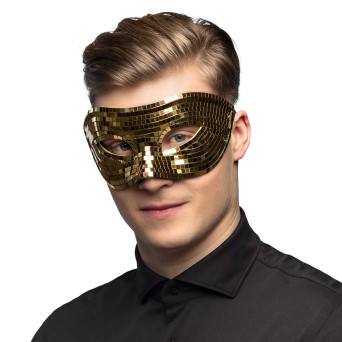 Antifaz de Disco de color Oro para Adulto