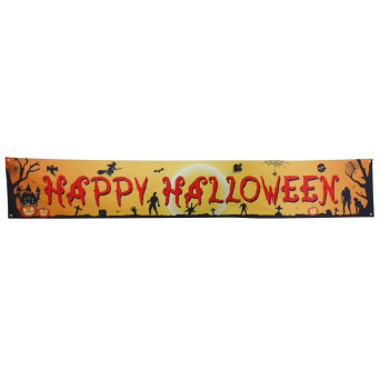 Banner de Happy Halloween de 290 x 50 Centímetros