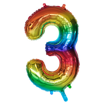 Globo Numero 3 de 86 Centímetros Rainbow