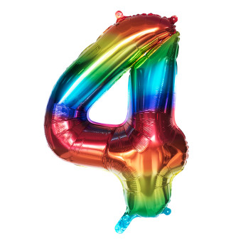 Globo Numero 4 de 86 Centímetros Rainbow