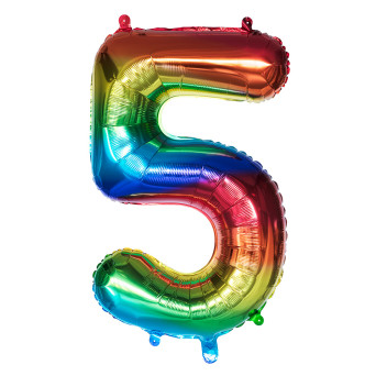 Globo Numero 5 de 86 Centímetros Rainbow