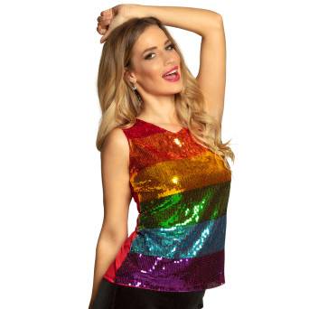 Camiseta de Lentejuelas Rainbow para Adulto