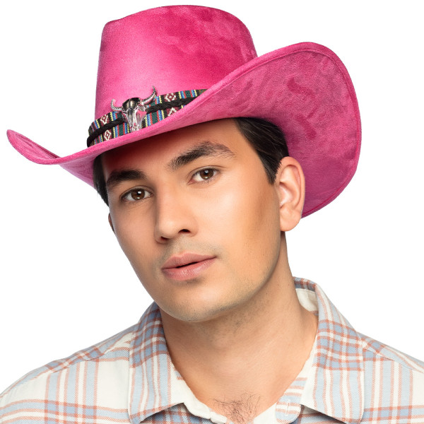 Sombrero de Vaquero Django de color Rosa para Adulto
