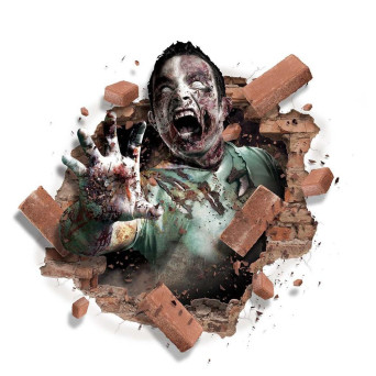 Decoración de Pared Adhesiva de Zombie de 70 x 80 Centímetros