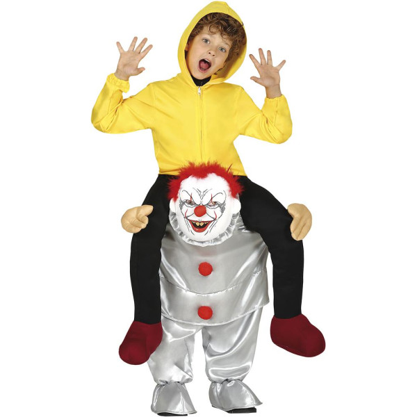 Disfraz de Niño Montado sobre Payaso Asesino Infantil