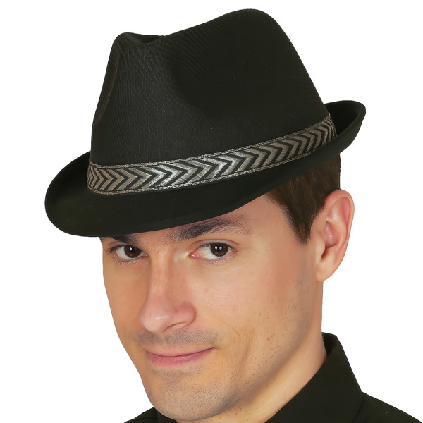 Sombrero de Gangster de color Negro para Adulto
